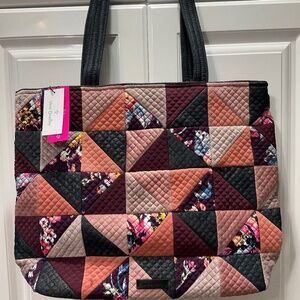 Vera Bradley Large Vera Tote - Denim Navy Patchwork  - NWT